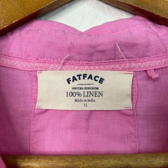 Fat Face Womens Saunton 100% Linen Pink Oversized Tunic Long Sleeve Top Size 12 - Picture 6 of 14